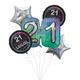 Premium Finally 21 Birthday Foil Balloon Bouquet with Balloon Weight, 13pc